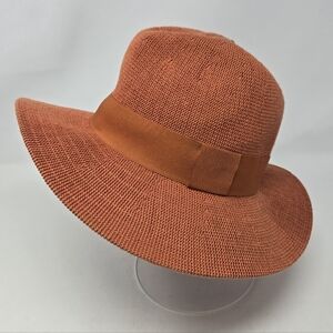 BY ANTHROPOLOGIE ROWAN RANCHER WIDE BRIM FEDORA BURNT ORANGE WOMEN OS BOHO HAT